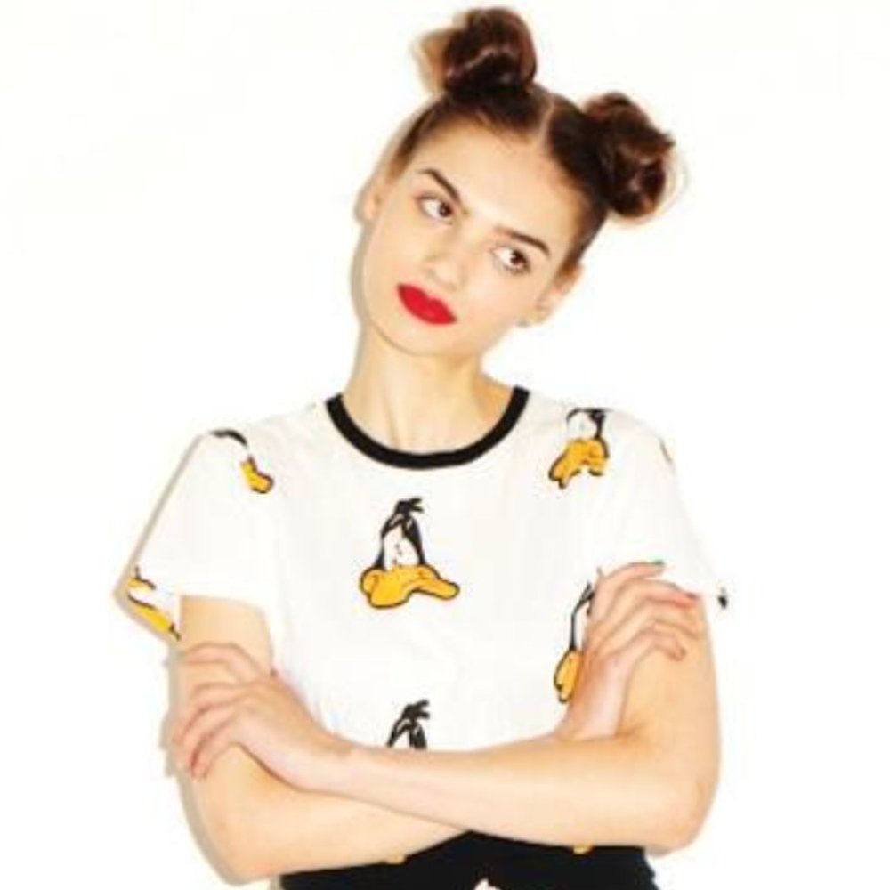 Lazy Oaf x Looney Tunes Daffy Duck Logo Crop Tee